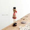 Handcrafted wooden snowman figurine with red scarf and hat, 20cm Christmas decoration - 20cm / Snowman Head