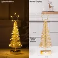 30cm golden wire Christmas tree lamp with star topper and warm LED lighting effect - Small / Gold