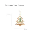 Hollow laser-cut wooden Christmas tree ornament with reindeer and cedar tree scene - Christmas Tree Pendant