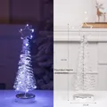 Silver 30cm metal spiral Christmas tree LED desk lamp with star topper and silver base - Small / Silver