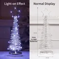 Illuminated 35cm silver wire Christmas tree LED light decoration with star topper - Medium / Silver