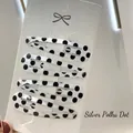 Set of four white teardrop hair clips with black polka dots on a display card - Black White Polka Dot