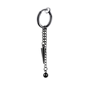 Pendientes punk negros con pincho cónico y cadena de bolas en aros minimalistas - Pendientes de clip / Negro