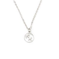 Titanium steel Sagittarius zodiac necklace with polished silver round pendant for women - Sagittarius