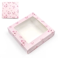 Scatola regalo per ciglia rosa con motivo a farfalla e finestra quadrata - Base Rosa Farfalla Rosa-N. 25