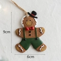 Christmas Gingerbread Man ornament with black hat and red bow tie for tree decoration - No.6 Suspenders Style