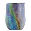 Iridescent multicolor 12oz stainless steel tumbler with clear spill-proof lid - 12oz / Mother of Pearl