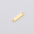 Minimalist gold titanium steel long bar tag pendant with dual holes for DIY jewelry - 18K Gold