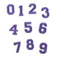 Close-up of purple embroidered number patches 0-9 for clothing repair and decoration - 0-9 Numbers Set / Purple