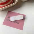 Minimalist iridescent white rectangular acrylic hair clip with pearlescent finish - 17# White Solid Rectangle