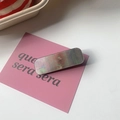 Iridescent rectangular acrylic hair clip with a brushed finish on a pink card - 21# Light Coffee Solid Rectangle