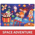 Space-themed children's 30-piece wooden puzzle featuring astronauts and rockets - Space Travel (3015)