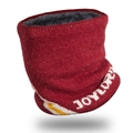 Scaldacollo invernale in maglia bordeaux con spessa fodera in pile grigio e motivi - Borgogna