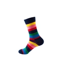 Colorful striped crew socks for women featuring vibrant rainbow horizontal patterns - One Size / 193 Rainbow Horizontal Stripes