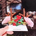 27# Cornes Fleur Artificielle Paire de Barrettes - Marron