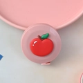Pink apple-shaped mini retractable tape measure for sewing and body measurements - Apple