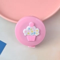 Pink mini retractable measuring tape with embossed cupcake design for body measurements - Cake