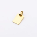 Polished gold rectangular stainless steel pendant charm for DIY jewelry making - 10*15mm / Gold