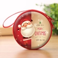 Round Christmas coin purse featuring Santa Claus print with red zipper and lanyard - Round / 7.5*3.5cm / Christmas 3 - Xmas Wishes