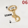 Golden brass spring hook for bags and luggage 21mm inner diameter 55mm total length - No.6 21x55mm