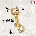 Heavy duty solid brass swivel lobster clasp 77mm gold metal hook for bags and pet leashes - No.11 14x77mm