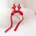 Sparkly red reindeer antler hair clip with satin bow and glitter ribbons for girls - 1 Red Antler with Long Tassels and Bow
