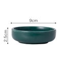 Minimalist dark green ceramic sauce dish, 9cm diameter and 2.5cm height dimensions - Dark Green