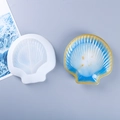 Detailed shell shaped silicone resin mold with gradient blue DIY starfish crafts - Shell Dish Silicone Mold