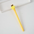 Cute yellow gel pen featuring a creative banana-shaped silicone charm on top - Banana