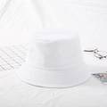 Classic white canvas bucket hat with flat top and reinforced stitching for daily sun protection - White