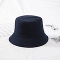 Classic cotton bucket hat in navy blue color featuring a stitched brim for sun protection - Navy Blue