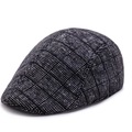 Classic grey plaid ivy cap for men made of thick wool fabric in a vintage style - 58cm One Size / Grey Grid With Black Lines