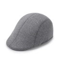 Classic grey wool blend flat cap for elderly men with premium stitched fiber texture - 58cm One Size / Light Gray