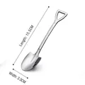 Polished silver stainless steel shovel spoon with dimensions 15.5cm by 3.3cm - 304 Silver Pointed Shovel
