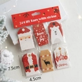 Set of 24 Christmas gift tags with Santa and reindeer motifs on Kraft paper labels - US 1