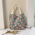 Handbag Style Corduroy Sakura (Grey Green)