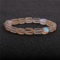 Elegant moonstone beaded bracelet with micro-paved zircon balls and iridescent glow - Pale Orange Aurora Style (10)