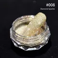 Sparkling champagne gold nail glitter powder #008 in a luxury acrylic container - Broken Diamond Powder #8 (Gold)