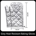 A pair of silver-grey heat-resistant oven mitts for baking, size 26cm by 14cm - Pair Pack / Gray