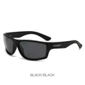 Gafas de sol deportivas polarizadas para hombre con montura negra mate y lentes grises - Montura Negra Lentes Gris Negro