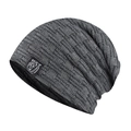 Detail of dark gray knitted beanie featuring textured geometric pattern and bear logo patch - Adjustable / Khaki (Roaring Bear Patch)