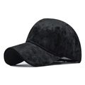Classic black chenille baseball cap for women and men featuring a soft velvet texture - Chenille Black