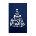 Dark blue Christmas greeting card with silver foil tree-shaped lettering and envelope - Letter Xmas Tree