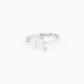 Minimalist Scorpio zodiac sign open ring in polished silver stainless steel finish - Scorpio