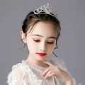 Sparkling silver crystal princess tiara headband for girls with heart-shaped rhinestones - Style 10