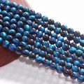 Polished blue tiger eye stone round beads for DIY handmade jewelry and bracelets - 8mm (Approx 42 Beads) / Lake Blue Tiger Eye