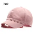Casquette de baseball en toile de coton rose minimaliste avec design classique à 6 panneaux - Réglable / Rose