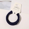 Detail of high-elastic navy blue hair ties bundled on a white card display - Navy Blue