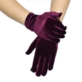 Elegant deep purple velvet gloves for women, warm winter fashion accessory for formal parties - One Size / Burgundy