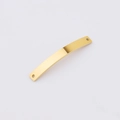 Conector curvo de acero inoxidable dorado pulido con agujeros dobles para joyería DIY - Oro de 18K Bañado al Vacío